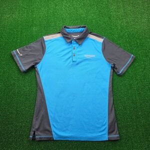 Amazon Polo Shirt Mens Medium Blue Employee Uniform Work Short Sleeve Active
